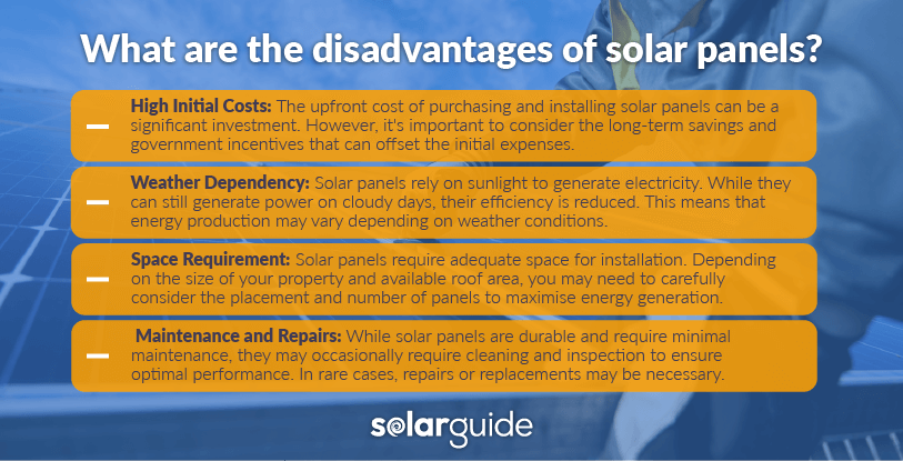 What are the disadvantages of solar panels?