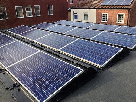 solar pv panels on flat roof